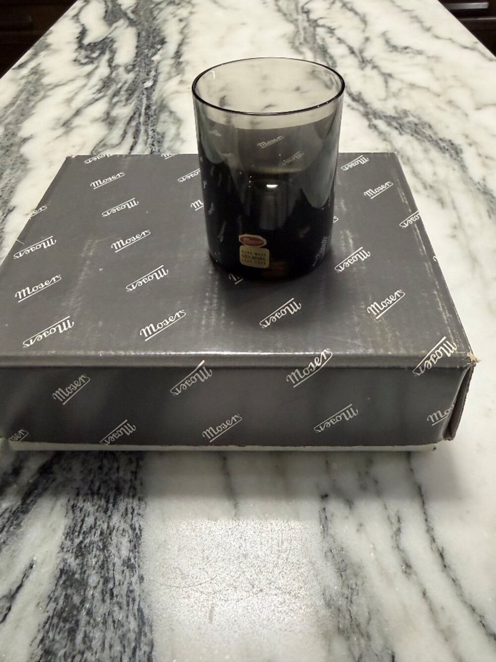 Moser Crystal Smoke Colored Shot Glasses, Set of 6, Czech republic